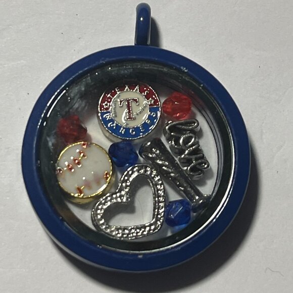 Texas Rangers MLB Memory Charm Locket w/ 22 IN chain NEW - Picture 1 of 3